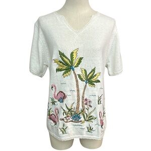 Vintage Jenny Pullover Sweater Women's‎ Medium white (G4)